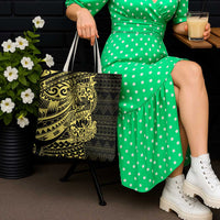 Yellow Couple Dolphins Maori Polynesian Style Tote Bag - Polynesian Pride