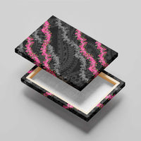 Guam Bougainvillea Lei Canvas Wall Art Chamorro Tribal Pattern