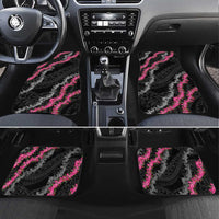 Guam Bougainvillea Lei Car Mats Chamorro Tribal Pattern LT9 Set 4pcs Black - Polynesian Pride