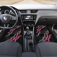 Guam Bougainvillea Lei Car Mats Chamorro Tribal Pattern LT9 Set 2pcs - Front Black - Polynesian Pride