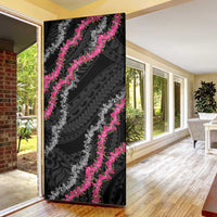 Guam Bougainvillea Lei Door Cover Chamorro Tribal Pattern - Polynesian Pride