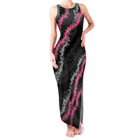 Guam Bougainvillea Lei Family Matching Tank Maxi Dress and Hawaiian Shirt Chamorro Tribal Pattern