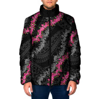Guam Bougainvillea Lei Padded Jacket Chamorro Tribal Pattern - Polynesian Pride