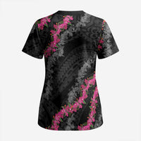 Guam Bougainvillea Lei Scrub Top Chamorro Tribal Pattern - Polynesian Pride