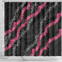 Guam Bougainvillea Lei Shower Curtain Chamorro Tribal Pattern