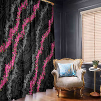 Guam Bougainvillea Lei Window Curtain Chamorro Tribal Pattern LT9 - Polynesian Pride