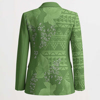 Hawaii Molokai Island Kukui Nut Flowers Blazer Tribal Kakau Pattern - Polynesian Pride