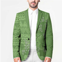 Hawaii Molokai Island Kukui Nut Flowers Blazer Tribal Kakau Pattern - Polynesian Pride