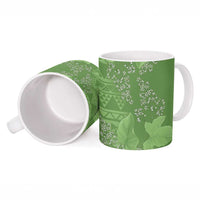 Hawaii Molokai Island Kukui Nut Flowers Ceramic Mug Tribal Kakau Pattern - Polynesian Pride