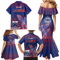 Custom Samoa 1962 Independence Day Custom Family Matching Mermaid Dress and Hawaiian Shirt Manuia le Aso Tuto'atasi Ula Nifo Blue Art