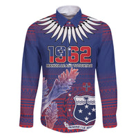 Custom Samoa 1962 Independence Day Custom Family Matching Mermaid Dress and Hawaiian Shirt Manuia le Aso Tuto'atasi Ula Nifo Blue Art