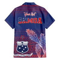 Custom Samoa 1962 Independence Day Custom Family Matching Off The Shoulder Long Sleeve Dress and Hawaiian Shirt Manuia le Aso Tuto'atasi Ula Nifo Blue Art