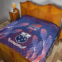 Custom Samoa 1962 Independence Day Custom Quilt Manuia le Aso Tuto'atasi Ula Nifo Blue Art