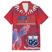 Custom Samoa 1962 Independence Day Custom Hawaiian Shirt Manuia le Aso Tuto'atasi Ula Nifo Red Art LT9 Red - Polynesian Pride