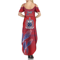 Custom Samoa 1962 Independence Day Custom Summer Maxi Dress Manuia le Aso Tuto'atasi Ula Nifo Red Art