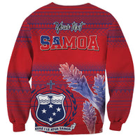 Custom Samoa 1962 Independence Day Custom Sweatshirt Manuia le Aso Tuto'atasi Ula Nifo Red Art