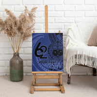 Custom Samoa 62nd Manuia le Aso Tuto'atasi Canvas Wall Art Samoan Tatau Blue Art