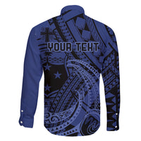 Custom Samoa 62nd Manuia le Aso Tuto'atasi Family Matching Mermaid Dress and Hawaiian Shirt Samoan Tatau Blue Art