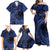 Custom Samoa 62nd Manuia le Aso Tuto'atasi Family Matching Off Shoulder Maxi Dress and Hawaiian Shirt Samoan Tatau Blue Art