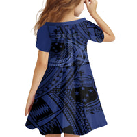 Custom Samoa 62nd Manuia le Aso Tuto'atasi Family Matching Tank Maxi Dress and Hawaiian Shirt Samoan Tatau Blue Art