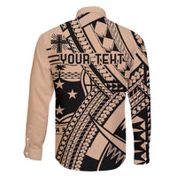 Custom Samoa Manuia le 62 Tausaga O le Tuto’atasi Family Matching Tank Maxi Dress and Hawaiian Shirt Samoan Tatau Beige Art