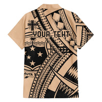 Custom Samoa Manuia le 62 Tausaga O le Tuto’atasi Hawaiian Shirt Samoan Tatau Beige Art