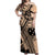 Custom Samoa Manuia le 62 Tausaga O le Tuto’atasi Off Shoulder Maxi Dress Samoan Tatau Beige Art