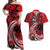 Custom Samoa Manuia le 62 Tausaga O le Tuto’atasi Couples Matching Off Shoulder Maxi Dress and Hawaiian Shirt Samoan Tatau Red Art