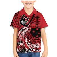 Custom Samoa Manuia le 62 Tausaga O le Tuto’atasi Family Matching Mermaid Dress and Hawaiian Shirt Samoan Tatau Red Art