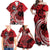 Custom Samoa Manuia le 62 Tausaga O le Tuto’atasi Family Matching Off Shoulder Maxi Dress and Hawaiian Shirt Samoan Tatau Red Art