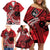 Custom Samoa Manuia le 62 Tausaga O le Tuto’atasi Family Matching Off Shoulder Short Dress and Hawaiian Shirt Samoan Tatau Red Art