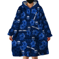 Manu Samoa Rugby Wearable Blanket Hoodie Polynesian Style With Hibiscus LT9 - Polynesian Pride