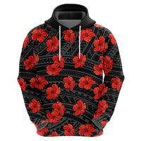 Polynesian Pride Hawaii Style With Hibiscus Hoodie Black LT9 - Polynesian Pride