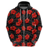 Polynesian Pride Hawaii Style With Hibiscus Hoodie Black LT9 - Polynesian Pride