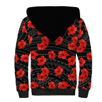 Polynesian Pride Hawaii Style With Hibiscus Sherpa Hoodie Black LT9 - Polynesian Pride