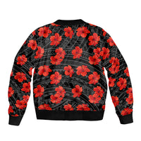 Polynesian Pride Hawaii Style With Hibiscus Sleeve Zip Bomber Jacket Black LT9 - Polynesian Pride