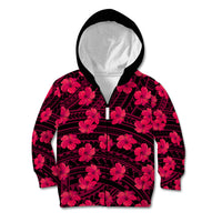 Polynesian Pride Hawaii Style With Hibiscus Kid Hoodie Pink LT9 Zip Hoodie Pink - Polynesian Pride