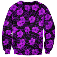 Polynesian Pride Hawaii Style With Hibiscus Sweatshirt Purple LT9 Unisex Purple - Polynesian Pride