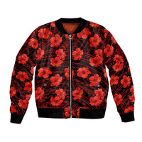 Polynesian Pride Hawaii Style With Hibiscus Bomber Jacket Red LT9 Unisex Red - Polynesian Pride