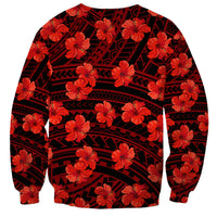 Polynesian Pride Hawaii Style With Hibiscus Sweatshirt Red LT9 - Polynesian Pride