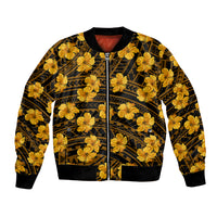 Polynesian Pride Hawaii Style With Hibiscus Bomber Jacket Yellow LT9 Unisex Yellow - Polynesian Pride