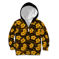 Polynesian Pride Hawaii Style With Hibiscus Kid Hoodie Yellow LT9 Zip Hoodie Yellow - Polynesian Pride