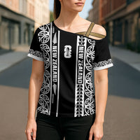 Custom New Zealand Football White Fern Supporter Cross Shoulder Shirt