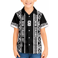 Custom New Zealand Football White Fern Supporter Kid Hawaiian Shirt LT9 Kid Black - Polynesian Pride