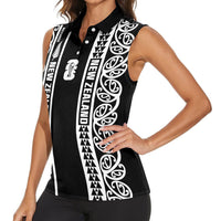 Custom New Zealand Football White Fern Supporter Women Sleeveless Polo Shirt