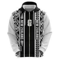 Custom New Zealand Football White Fern Supporter Zip Hoodie LT9 - Polynesian Pride