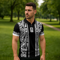 Custom New Zealand Football White Fern Supporter Zipper Polo Shirt
