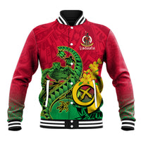 Vanuatu Islands Baseball Jacket Polynesian Tattoo and Sea Turtle LT9 Unisex Green - Polynesian Pride