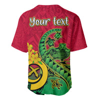 Personalised Vanuatu Islands Baseball Jersey Polynesian Tattoo and Sea Turtle LT9 - Polynesian Pride