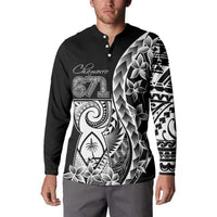 671 Guam Personalised Button Sweatshirt Latte Stone Tribal